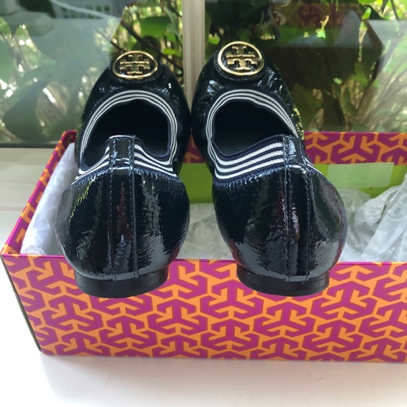 Tory Burch Caroline Ballerina navy stripe 6.5 US - Picture 3 of 8